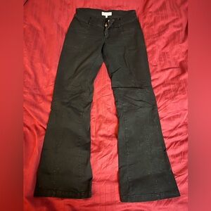Garage stretchy black pants with flated legs